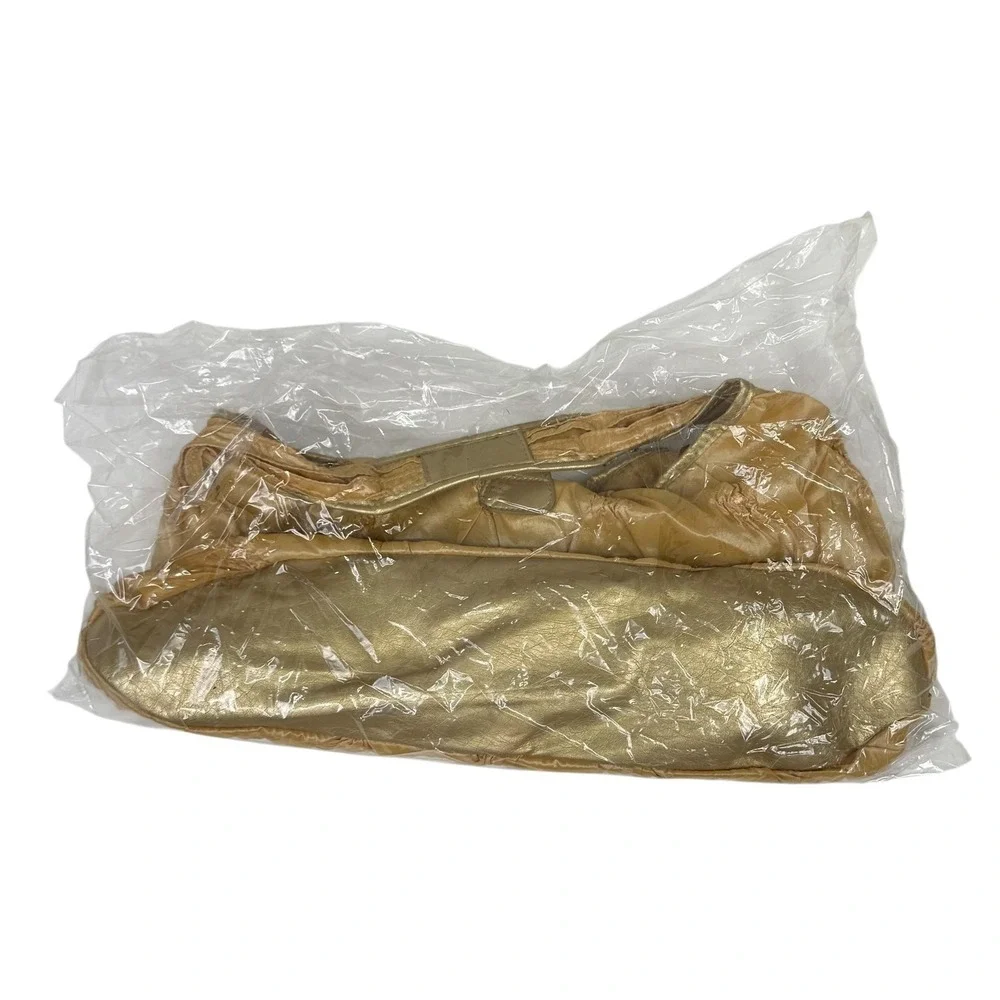 NWT‎ Chateau Shoulder Bag Womens Gold Satin Hobo Purse Ruched Metallic Evening